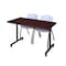Kobe Rectangle Tables > Training Tables > Kobe Mobile Table & Chair Sets, 48 W, 24 L, 29 H, Mahogany MKTRCC4824MH47GY - alternate 1
